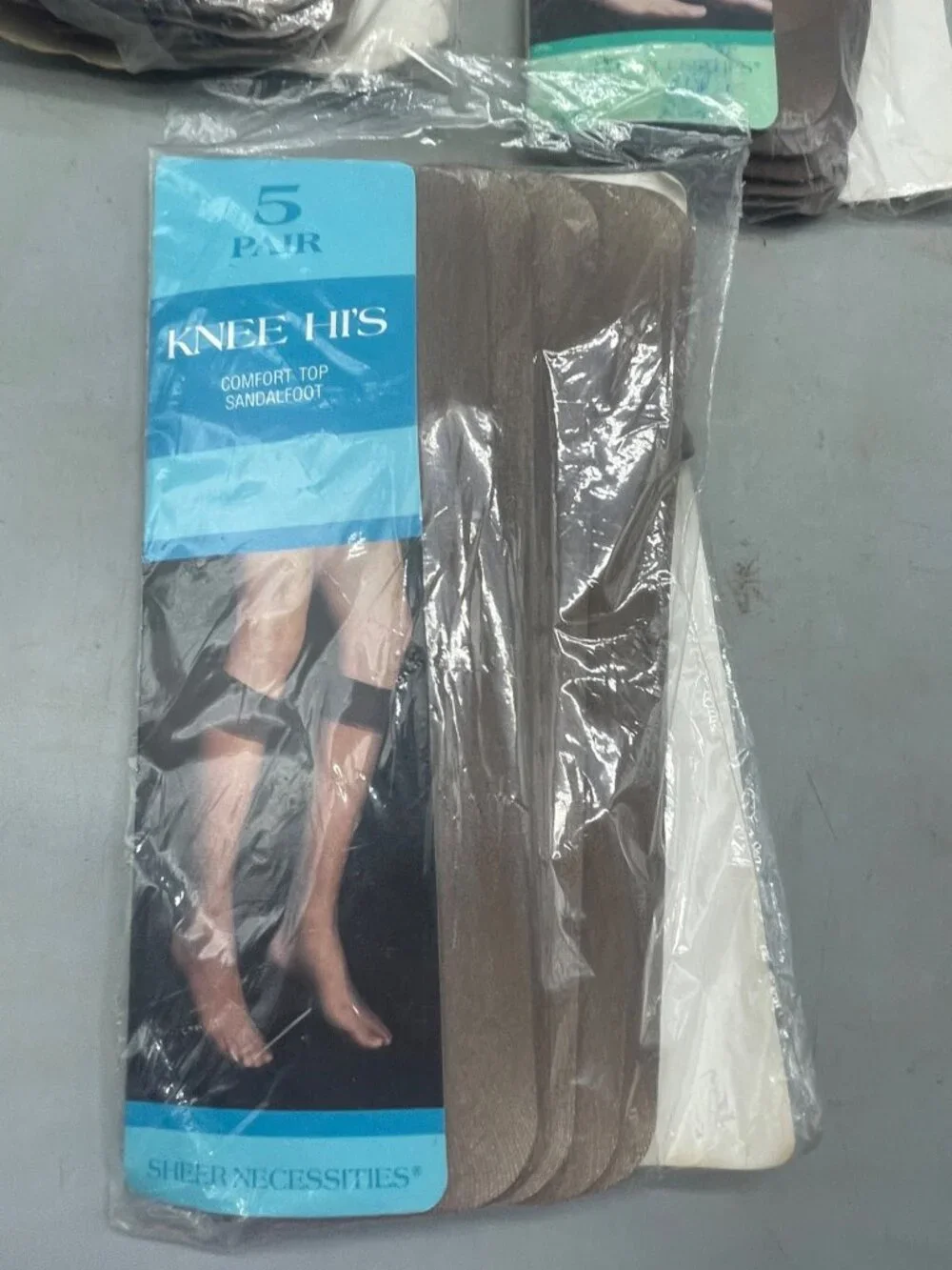 set of 3 knee hi's ankle hi's nylons 5 pair each package sheer comfort READ NEW